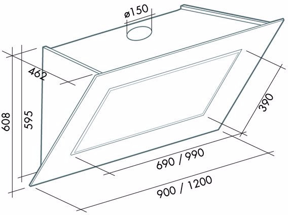 Вытяжка FALMEC quasar vetro parete 120 black (800)