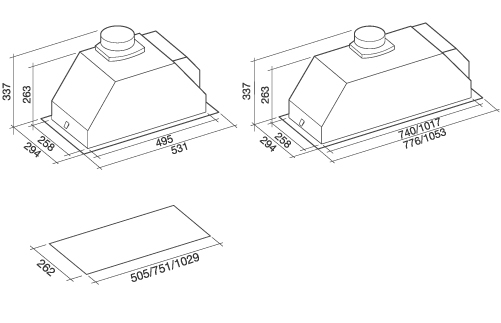 Вытяжка Falmec GRUPPO INCASSO EVO 50 P.E (без ду, 800/1280 м3/ч) купить с доставкой по Москве и Московской области в интернет-магазине ТехноВегас