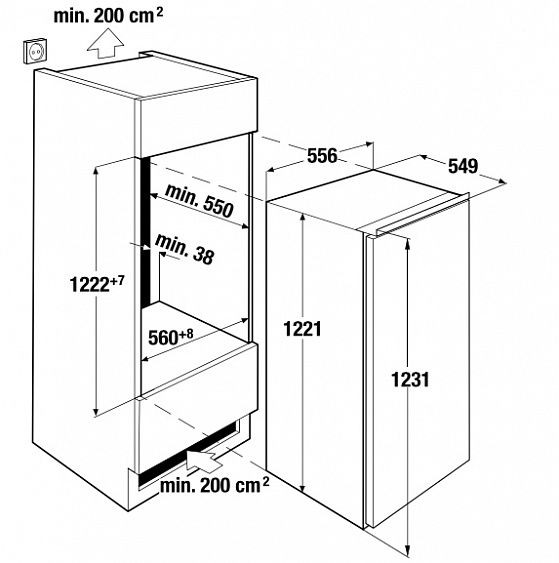 Холодильно-морозильный шкаф KUPPERSBUSCH IKE 2380-2 жесткое крепление двери купить с доставкой по Москве и Московской области в интернет-магазине ТехноВегас