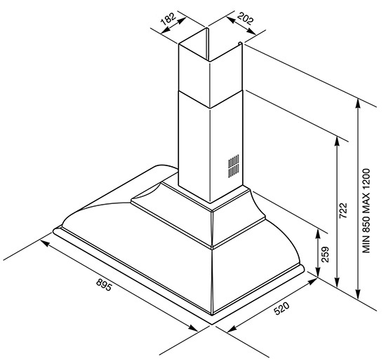 Вытяжка SMEG KC19RAE купить с доставкой по Москве и Московской области в интернет-магазине ТехноВегас