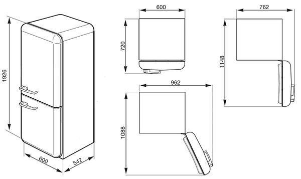 Холодильник SMEG fab32lbn1 купить с доставкой по Москве и Московской области в интернет-магазине ТехноВегас