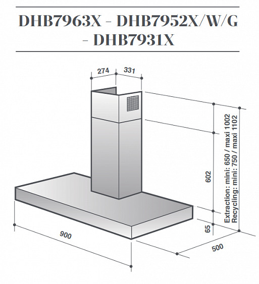 Вытяжка DE DIETRICH DHB7952W купить с доставкой по Москве и Московской области в интернет-магазине ТехноВегас