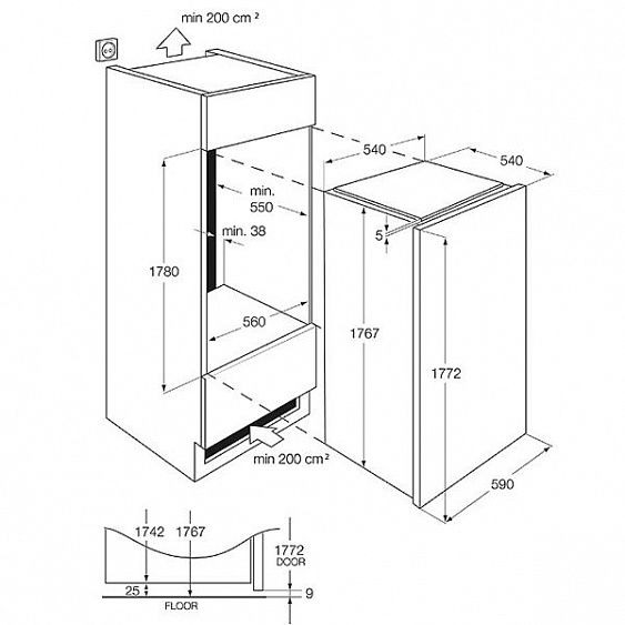 Морозильник ELECTROLUX  eux2245aox