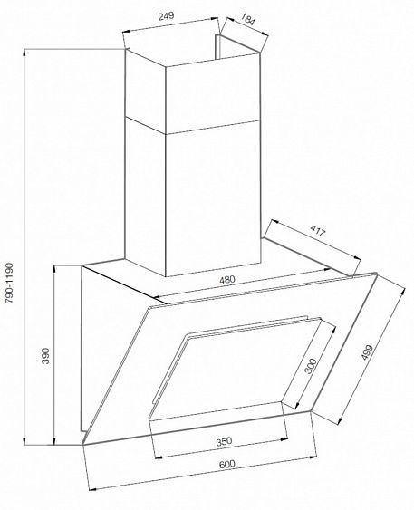 Вытяжка GRAUDE DHK 60.0 EL купить с доставкой по Москве и Московской области в интернет-магазине ТехноВегас