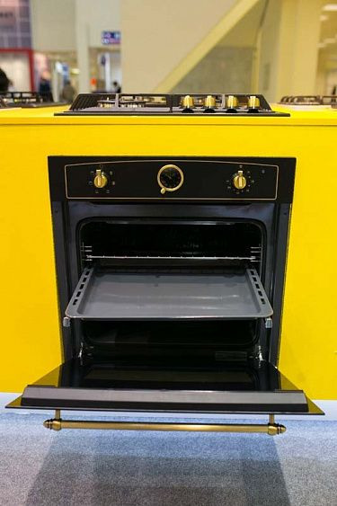 Электрический духовой шкаф MAUNFELD meofe.676rbg.tm (цвет черная эмаль(антрацит)+матовое золото) купить с доставкой по Москве и Московской области в интернет-магазине ТехноВегас