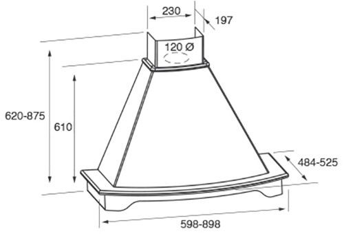 Вытяжка JET AIR DENVER WH/A/90 FRASSINO