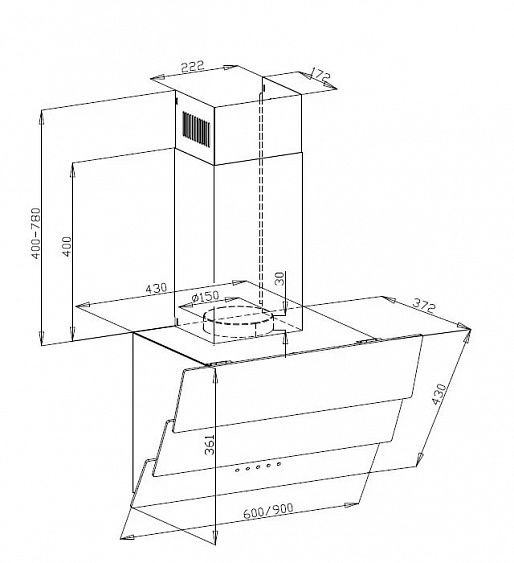 Вытяжка MAUNFELD MANCHESTER Light 90 белое стекло