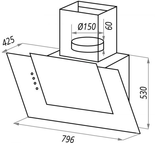 Вытяжка MAUNFELD ENVER 80 чёрное стекло купить с доставкой по Москве и Московской области в интернет-магазине ТехноВегас