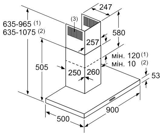 Каминная вытяжка SIEMENS LC97BHM50 купить с доставкой по Москве и Московской области в интернет-магазине ТехноВегас