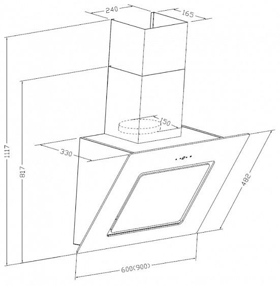 Вытяжка LEX LUNA 600 WHITE