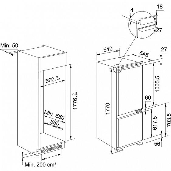 ХОЛОДИЛЬНИК FRANKE FCB 320 NF NE F купить с доставкой по Москве и Московской области в интернет-магазине ТехноВегас