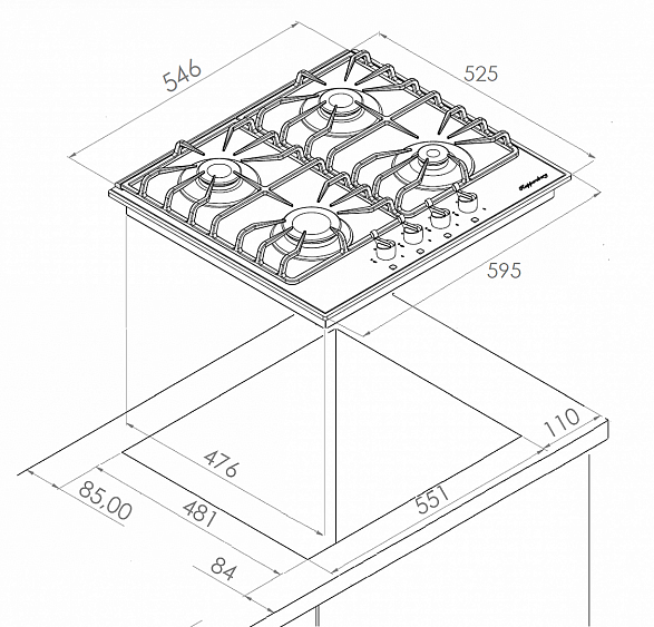 Варочная поверхность KUPPERSBERG FQ 602 B