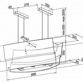 Вытяжка MAUNFELD CLIMB (ISLA) 90 нержавейка/бежевое стекло купить с доставкой по Москве и Московской области в интернет-магазине ТехноВегас
