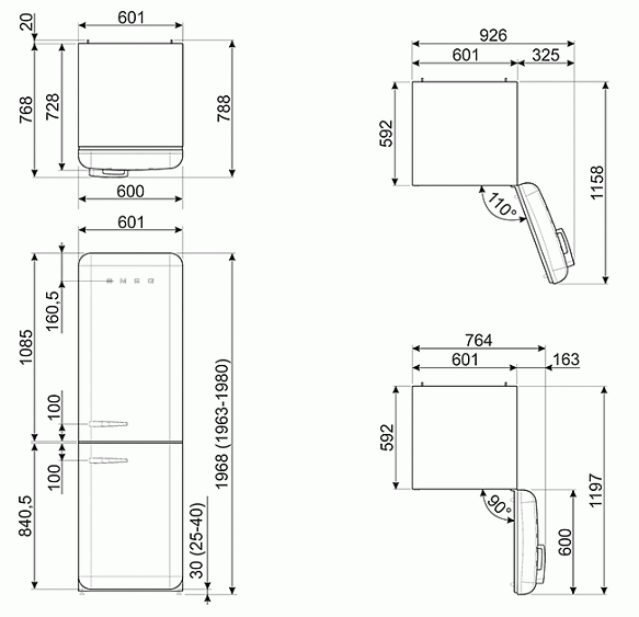 Холодильник SMEG FAB32RPB3 купить с доставкой по Москве и Московской области в интернет-магазине ТехноВегас