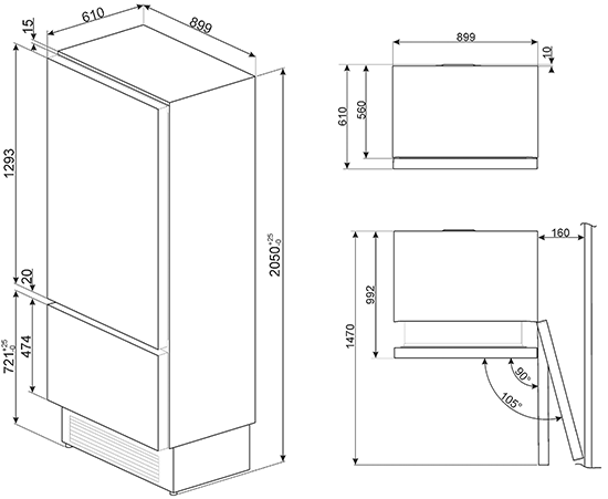 Холодильник SMEG RI96RSI купить с доставкой по Москве и Московской области в интернет-магазине ТехноВегас