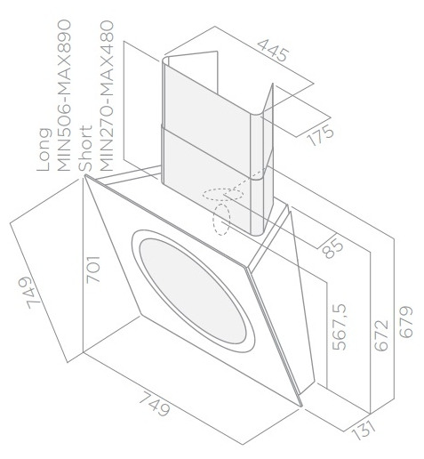 Вытяжка ELICA LOOP BL/F/75 купить с доставкой по Москве и Московской области в интернет-магазине ТехноВегас