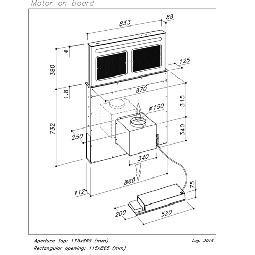 Встраиваемая вытяжка в стол SIRIUS SDD12TC EM SMOOTH IX