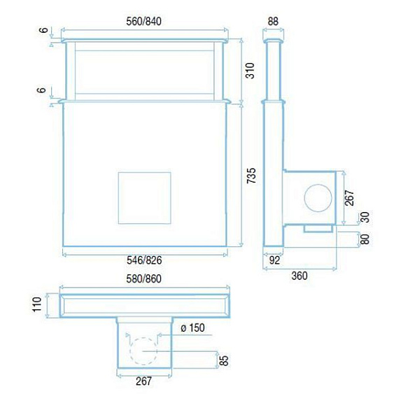 Встраиваемая вытяжка в стол BEST Lift Glass Нерж. сталь+белое стекло 07756005A