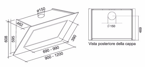 Вытяжка FALMEC quasar top parete 120 ix (800)
