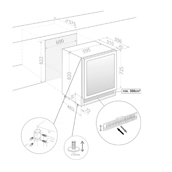 Винный шкаф PANDO PVMBP 60-45CRR купить с доставкой по Москве и Московской области в интернет-магазине ТехноВегас