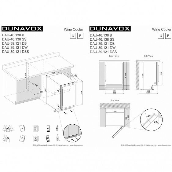Винный шкаф DUNAVOX DAU-46.138B купить с доставкой по Москве и Московской области в интернет-магазине ТехноВегас