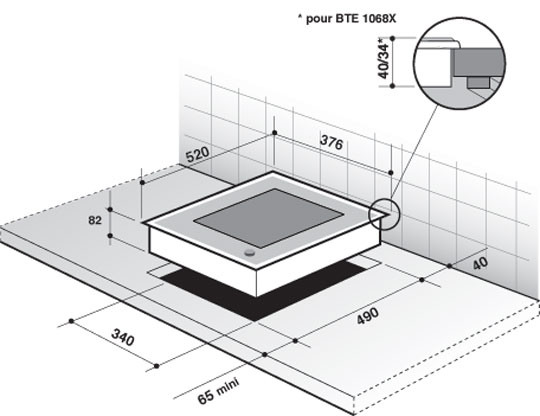 Поверхность DE DIETRICH dte 1068 x