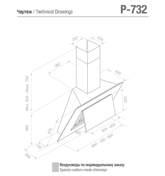 Вытяжка PANDO P-732/90 CR.BLANCO 850 SEC купить с доставкой по Москве и Московской области в интернет-магазине ТехноВегас
