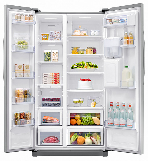 Холодильник Samsung RS52N3203SA серебристый купить с доставкой по Москве и Московской области в интернет-магазине ТехноВегас