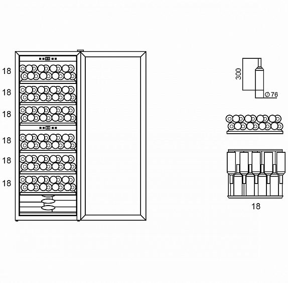 Винный шкаф WINE CRAFT SC-126BZ Grand Cru купить с доставкой по Москве и Московской области в интернет-магазине ТехноВегас