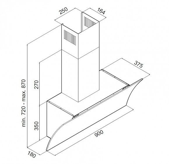 Вытяжка MAUNFELD BLAST Push 90 белое стекло купить с доставкой по Москве и Московской области в интернет-магазине ТехноВегас