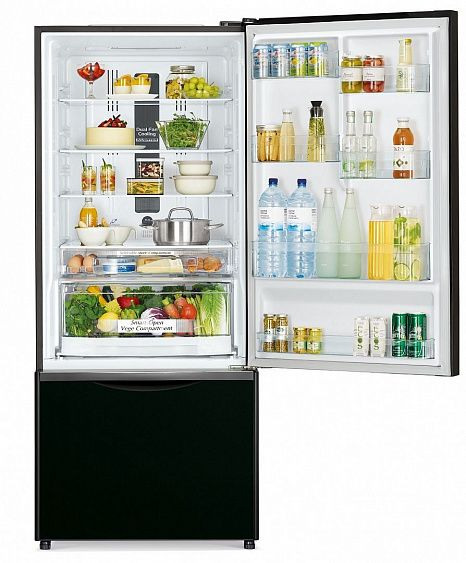 Холодильник HITACHI R-B 572 PU7 GBK черное стекло купить с доставкой по Москве и Московской области в интернет-магазине ТехноВегас