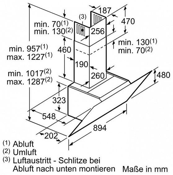 Каминная вытяжка BOSCH DWK 98 PP 60 BK