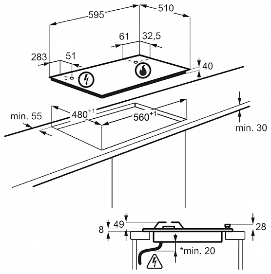 Газовая панель Electrolux GPE 363 MW купить с доставкой по Москве и Московской области в интернет-магазине ТехноВегас