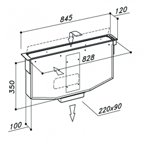 Встраиваемая вытяжка в стол SIRIUS SDD16-EM B