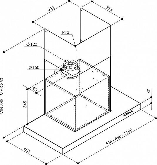 Вытяжка Faber Luft X A120 нержавеющая сталь купить с доставкой по Москве и Московской области в интернет-магазине ТехноВегас
