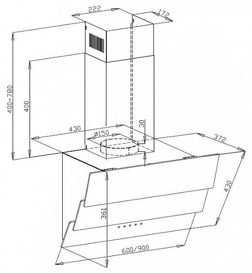 Вытяжка MAUNFELD MANCHESTER Light 60 белое стекло купить с доставкой по Москве и Московской области в интернет-магазине ТехноВегас