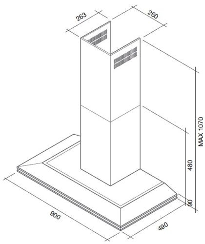 Вытяжка FALMEC stealth parete 800 90 ix купить с доставкой по Москве и Московской области в интернет-магазине ТехноВегас