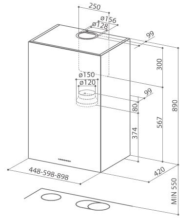 Вытяжка FABER 110.0156.636  CUBIA EG8 X A 90 ACTIVE купить с доставкой по Москве и Московской области в интернет-магазине ТехноВегас