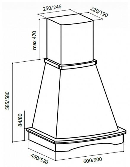Вытяжка LEX ASTORIA 600 WHITE купить с доставкой по Москве и Московской области в интернет-магазине ТехноВегас