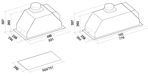 Вытяжка FALMEC gruppo incasso murano 70 ix (800) ecp купить с доставкой по Москве и Московской области в интернет-магазине ТехноВегас
