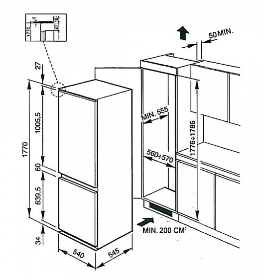 Встраиваемый холодильник SMEG cr325p1 купить с доставкой по Москве и Московской области в интернет-магазине ТехноВегас
