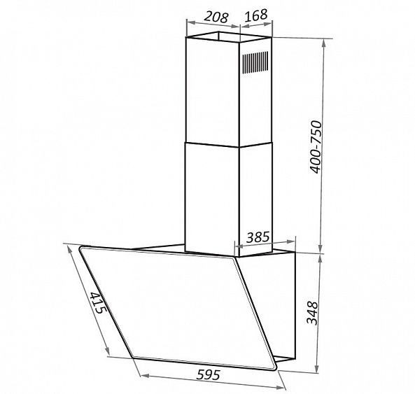 Каминная вытяжка Maunfeld Eagle 60 белое стекло купить с доставкой по Москве и Московской области в интернет-магазине ТехноВегас