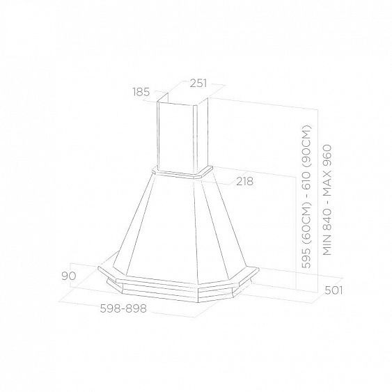 Вытяжка ELICA EMERALD WH/A/90 FRASSINO (PRF0157830)