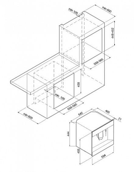 Встраиваемая кофемашина GRAUDE KV 45.0 SG купить с доставкой по Москве и Московской области в интернет-магазине ТехноВегас