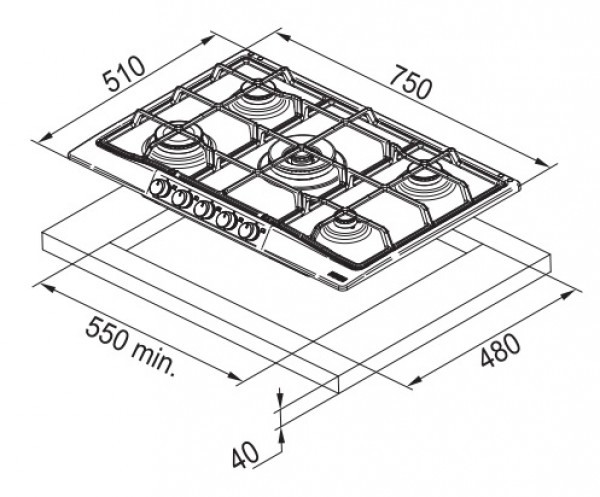 Поверхность FRANKE fhtl 755 4g tc oa c купить с доставкой по Москве и Московской области в интернет-магазине ТехноВегас