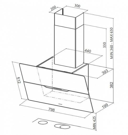 Вытяжка Faber JOLIE ACT BK A80 купить с доставкой по Москве и Московской области в интернет-магазине ТехноВегас