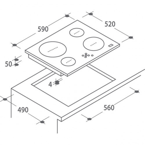 Стеклокерамическая панель CANDY CH 64 XB купить с доставкой по Москве и Московской области в интернет-магазине ТехноВегас