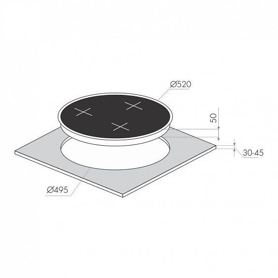 Газовая поверхность MAUNFELD MGHG.53.19B_BLACK GLASS_Round купить с доставкой по Москве и Московской области в интернет-магазине ТехноВегас