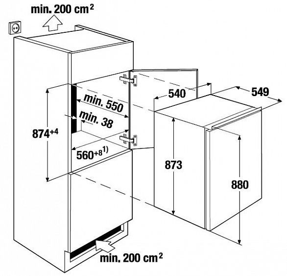 Холодильный шкаф KUPPERSBUSCH IKE 1660-3 скользящее крепление двери купить с доставкой по Москве и Московской области в интернет-магазине ТехноВегас
