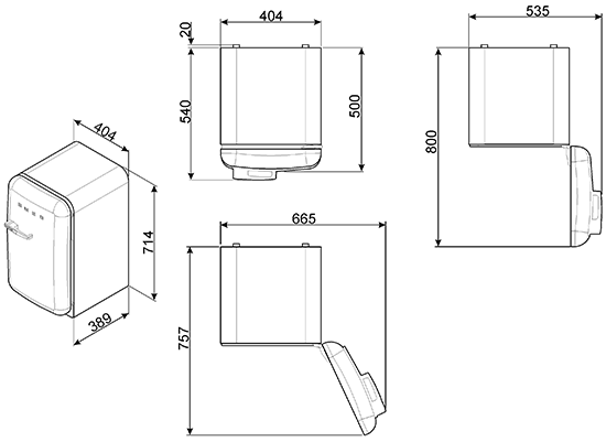 Холодильник SMEG FAB5LRD купить с доставкой по Москве и Московской области в интернет-магазине ТехноВегас
